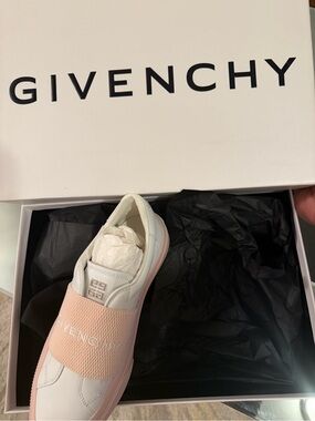Givenchy White & Pale Pink Branded Slip-On Sneaker
